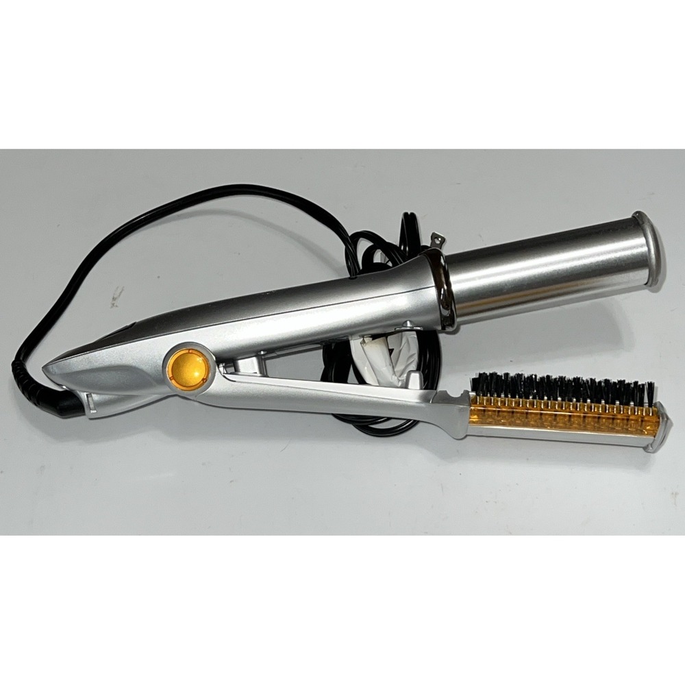 Instyler 1.25" Rotating Hot Iron Hair Straightener Silver Model IS1001 Tested